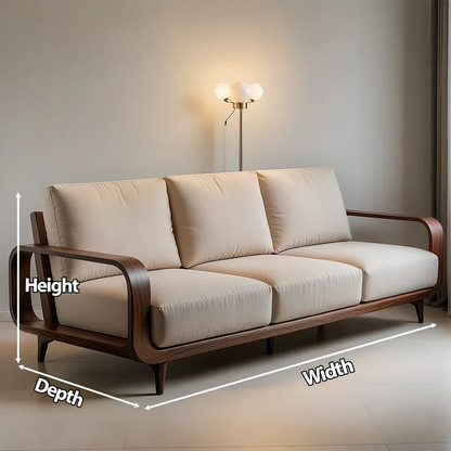 Handcrafted Solid Wood Cotton Sofa – Rustic Minimalist Design - Rustirawood