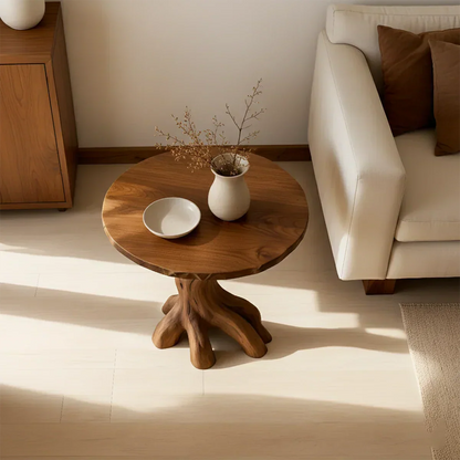 Solid Wood Accent Table – Modern Sculptural Rootform Design - Rustirawood
