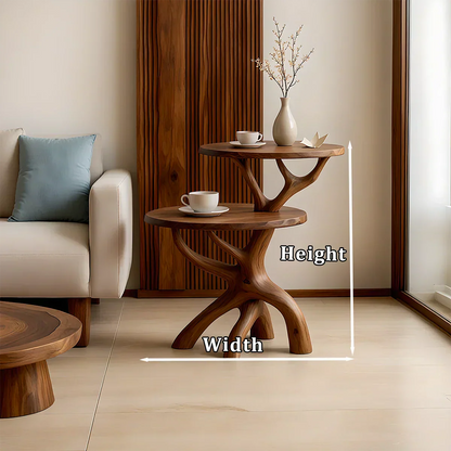 Solid Wood Accent Table Set – Modern Sculptural Branchform Design - Rustirawood